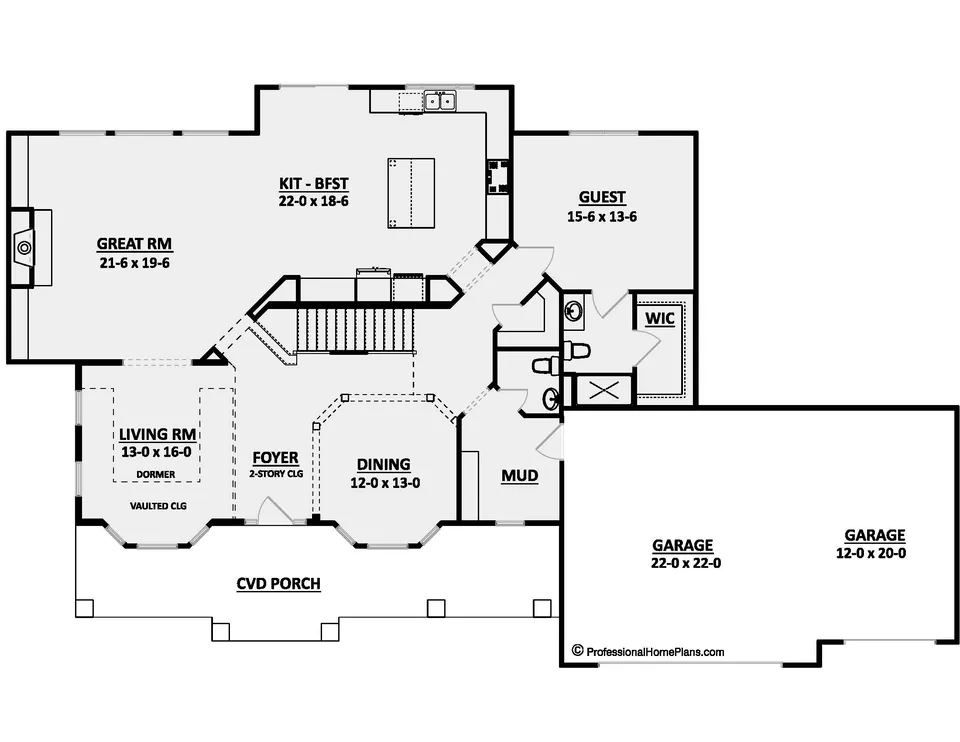 The Heritage main level floor plan